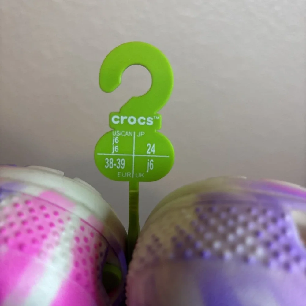 Crocs Kids‎ J6 Classic Glow-In-The-Dark Marbled Clogs Multi Color